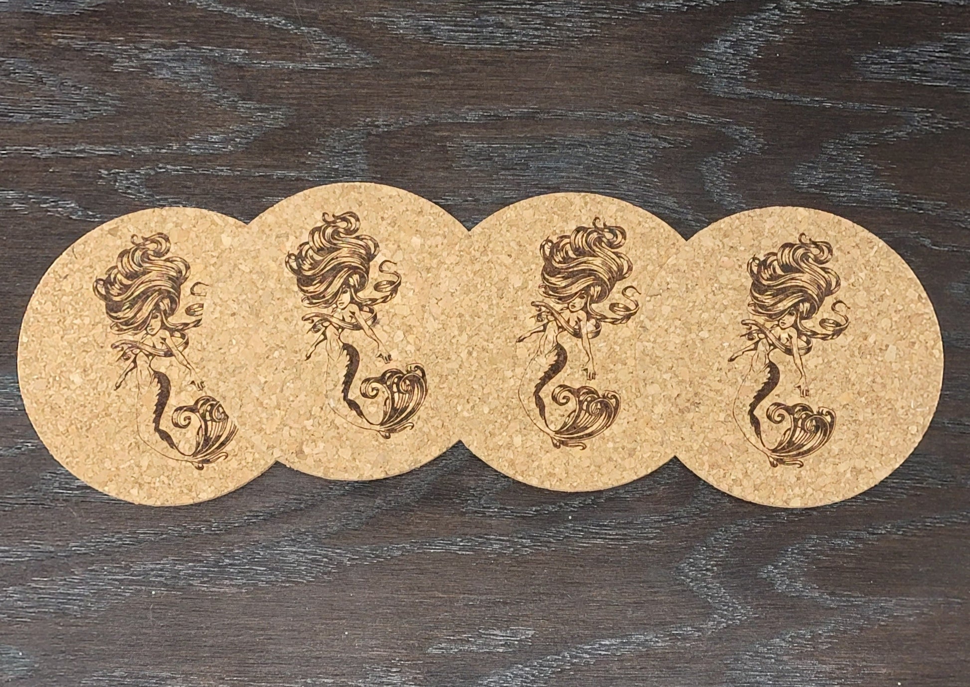 Mermaid Cork Coasters (Set of 4)