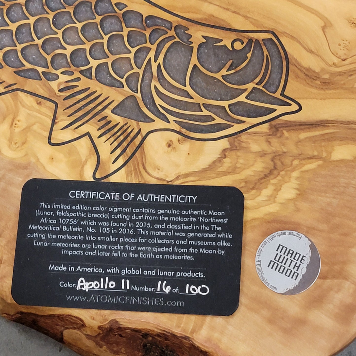Tarpon Olivewood Limited Edition Moon Dust Inlay Charcuterie Board cutting boards