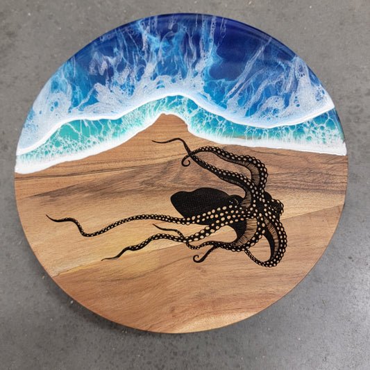 Custom Octopus Ocean Wave Resin Design