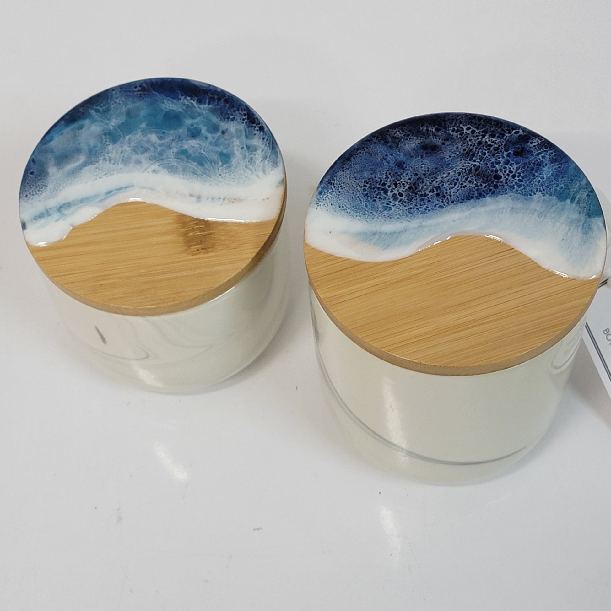 Epoxy Art Designed Stoneware Canister Jars (Set of 2) Storage Jars