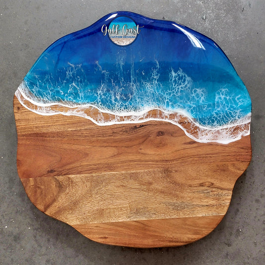 Lazy Susan Beach Decor Ocean Wave Epoxy Design