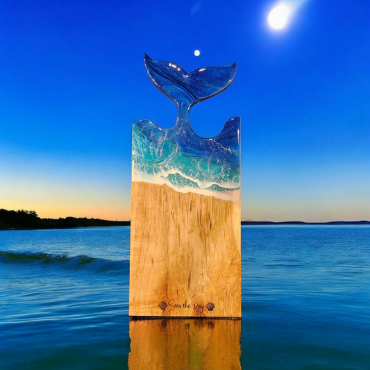 Ambrosia Maple Whale Tail Resin Kitchen Decor Board