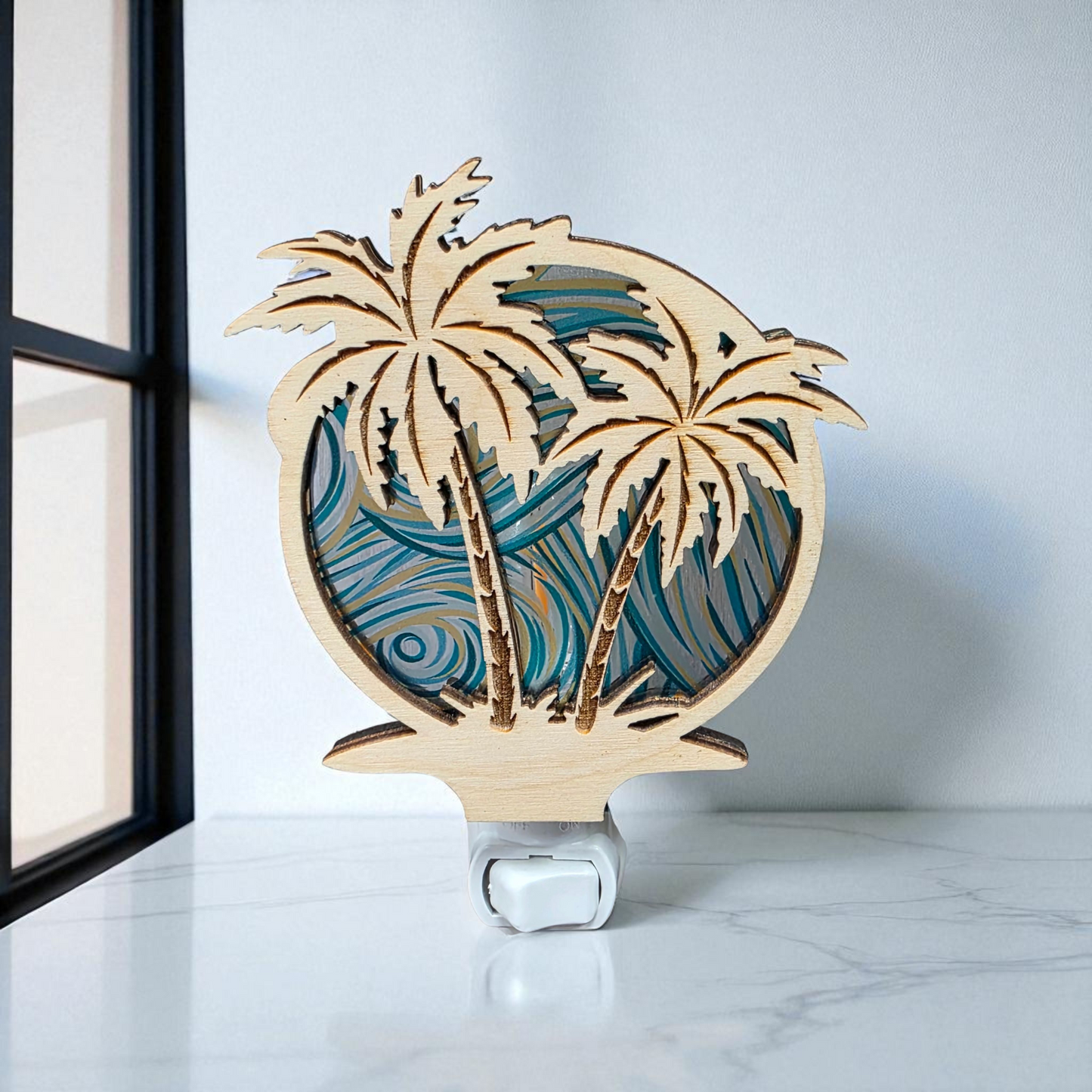 Coastal Palm Trees LED Night Light
