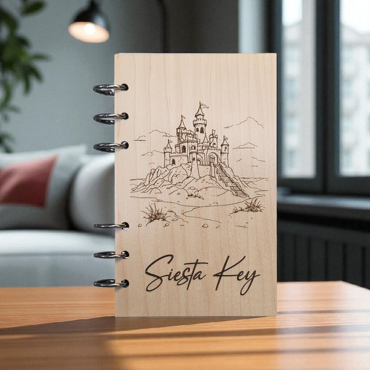 Siesta Key Sandcastle Notebook Journal - A6 Refillable Notebook