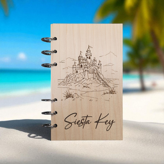 Siesta Key Sandcastle Notebook Journal - A6 Refillable Notebook