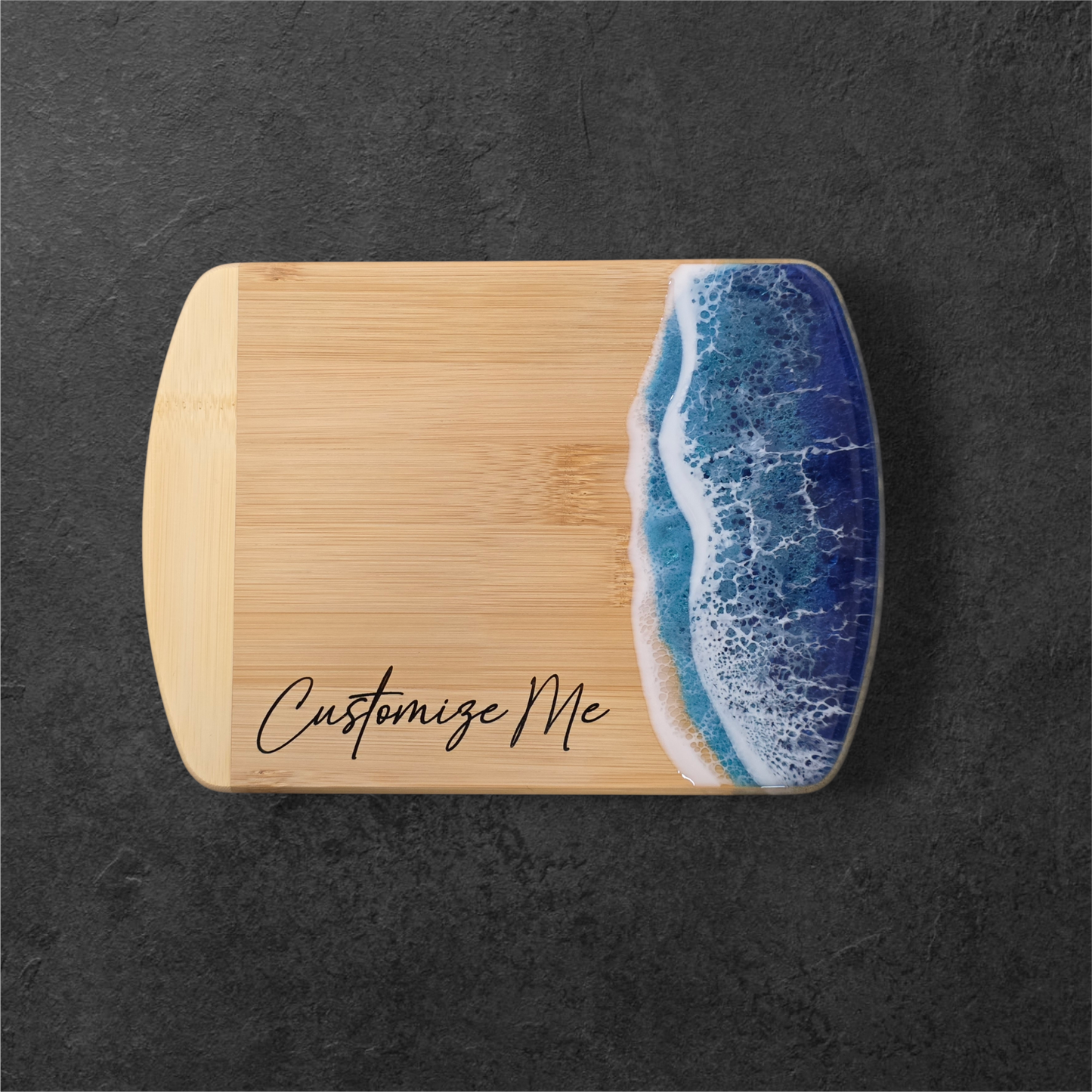 Bamboo Miniature Ocean Resin Art Board with Free Name Drop (Wholesale)