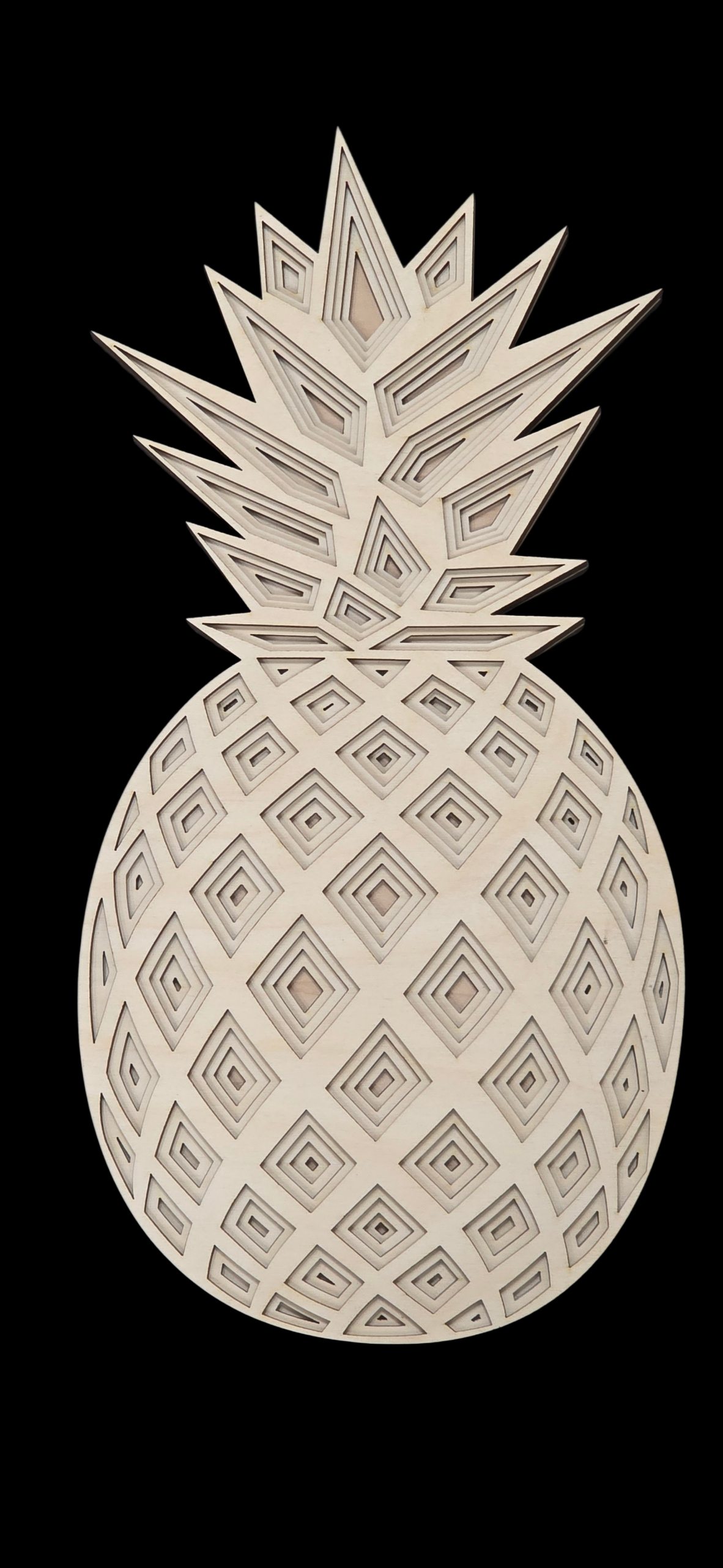 Pineapple Multi-Layer Art - Birch Wood Wall Art (Wholesale)