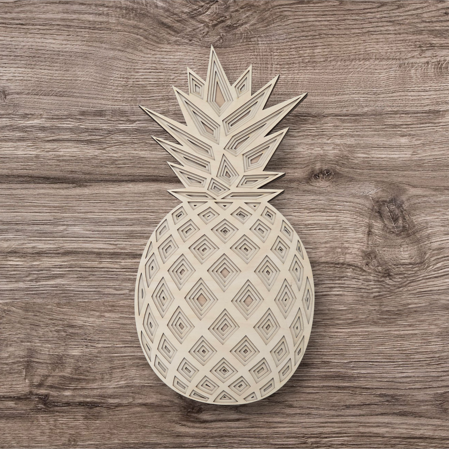 Pineapple Multi-Layer Art - Birch Wood Wall Art (Wholesale)