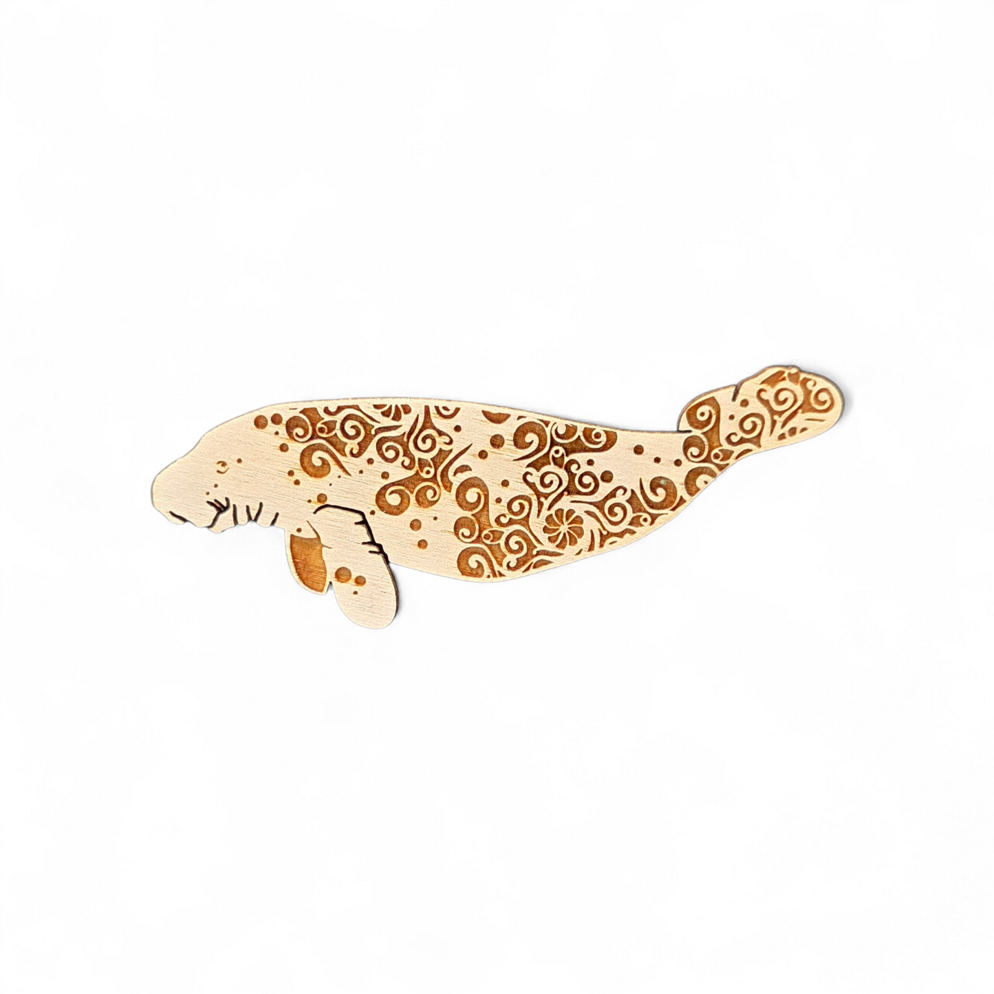 Manatee Engraved Wood Magnet (Wholesale)