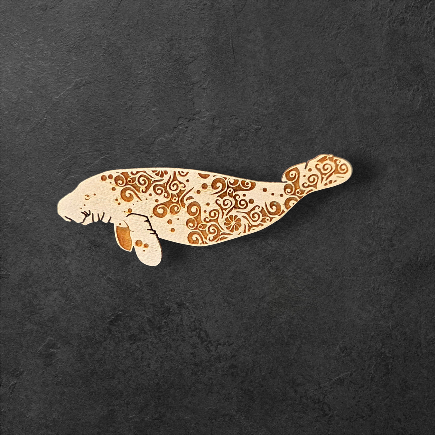 Manatee Engraved Wood Magnet (Wholesale)