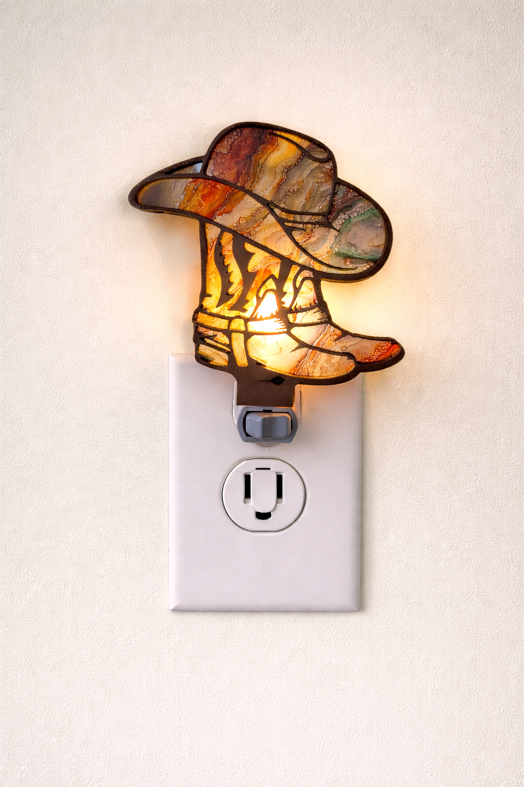Cowboy Boots & Cowboy Hat LED Nightlight - Western Night Light