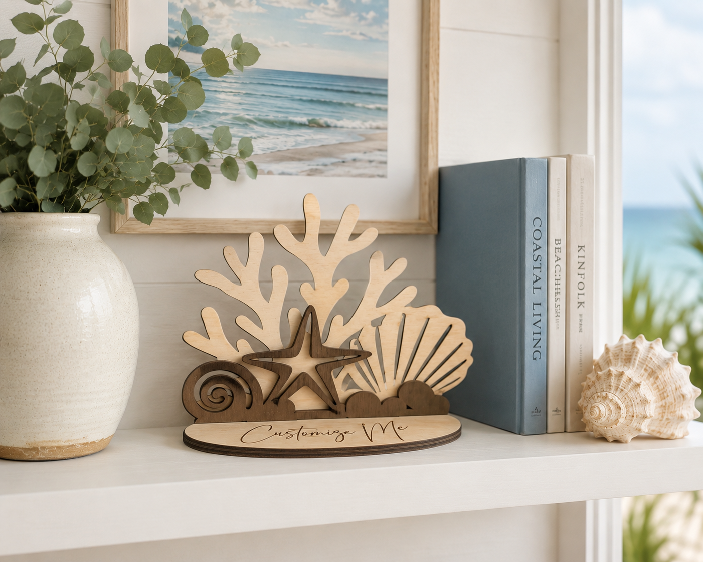 Counter Art - Multilayer Coastal Wood Art with Name Drop (Wholesale)