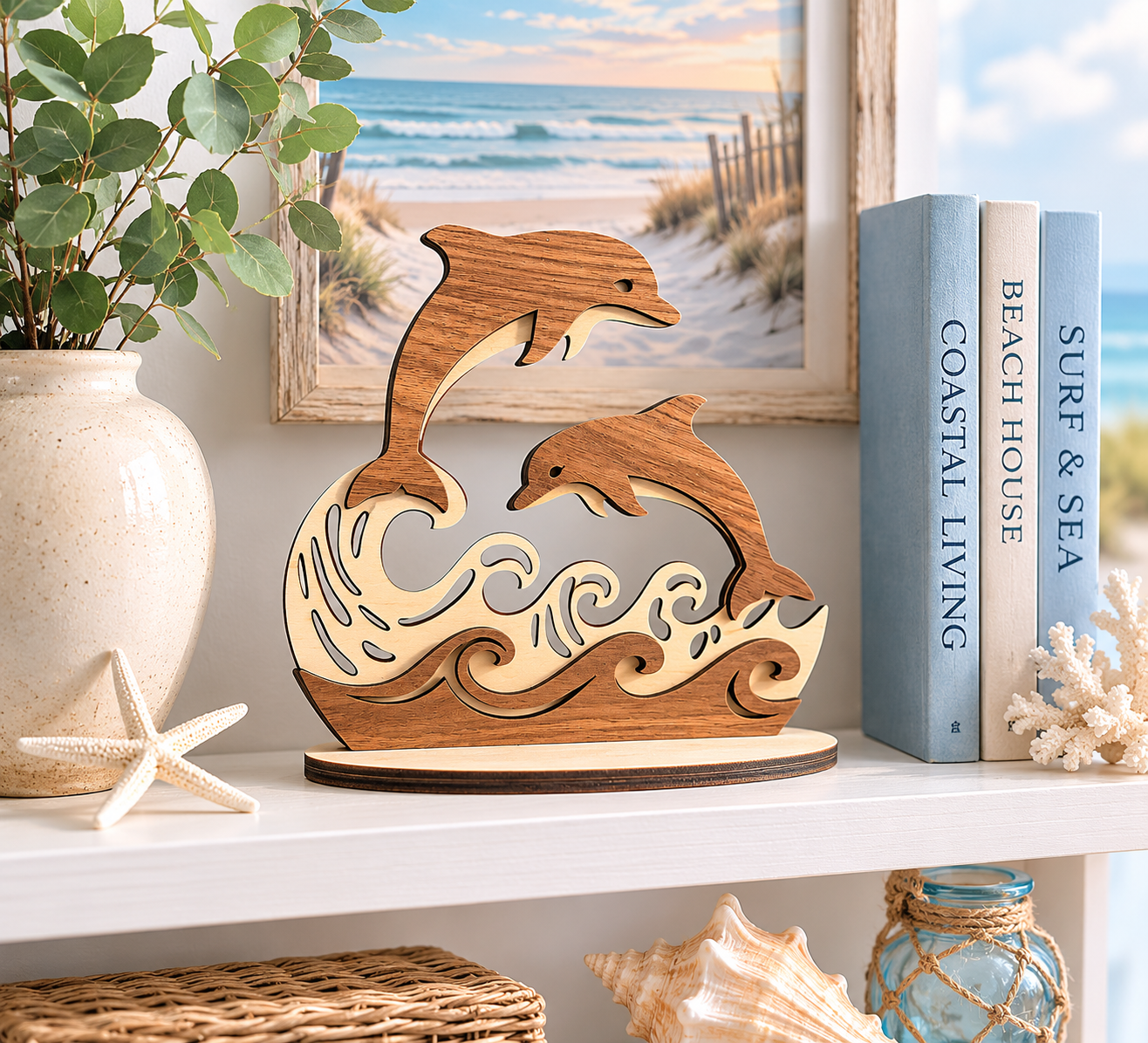 Counter Art - Multilayer Coastal Wood Art with Name Drop (Wholesale)