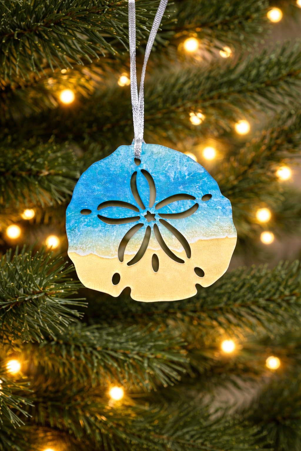Sand Dollar Ocean Design Acrylic Holiday Ornament