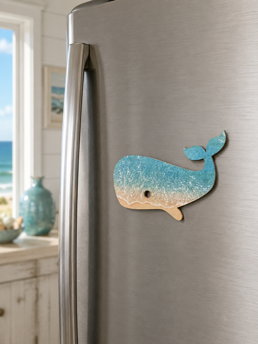 Whale Shaped Coastal Magnet - Name Drop Available (Wholesale)