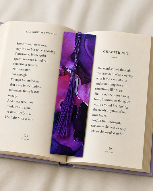 Purple Watercolors Bookmark