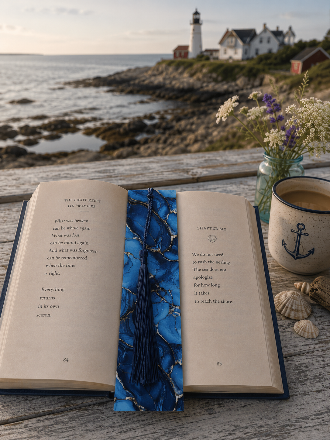 Blue Swirls Geode Bookmark