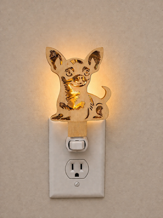 Chihuahua Wood LED Night Light (Wholesale)