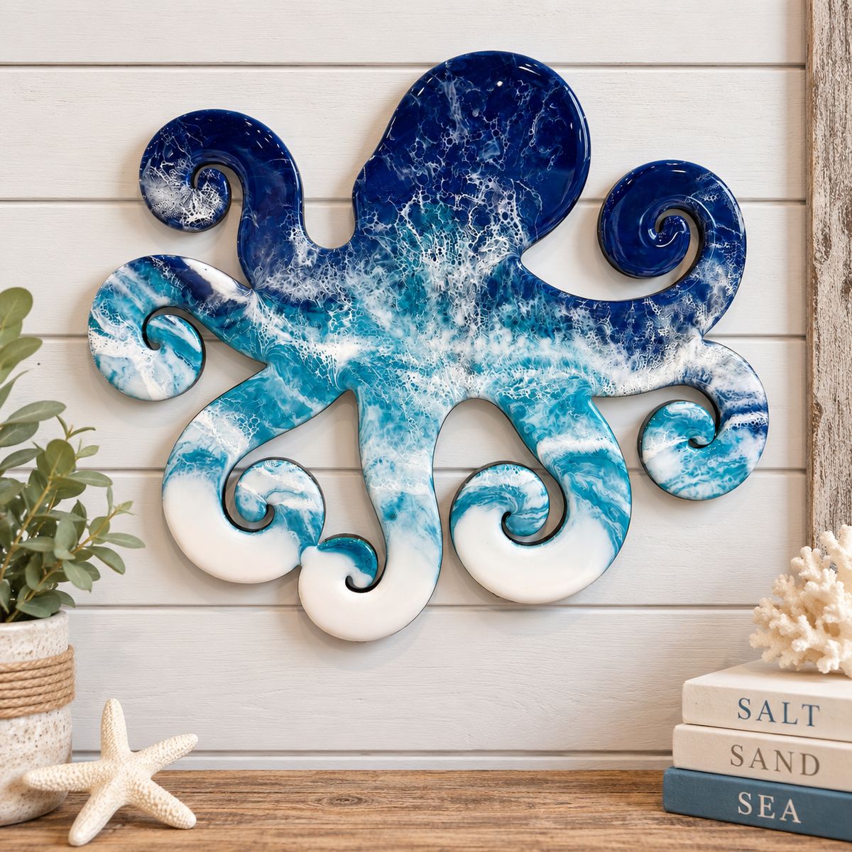 Octopus Ocean Resin Wall Art (Wholesale)
