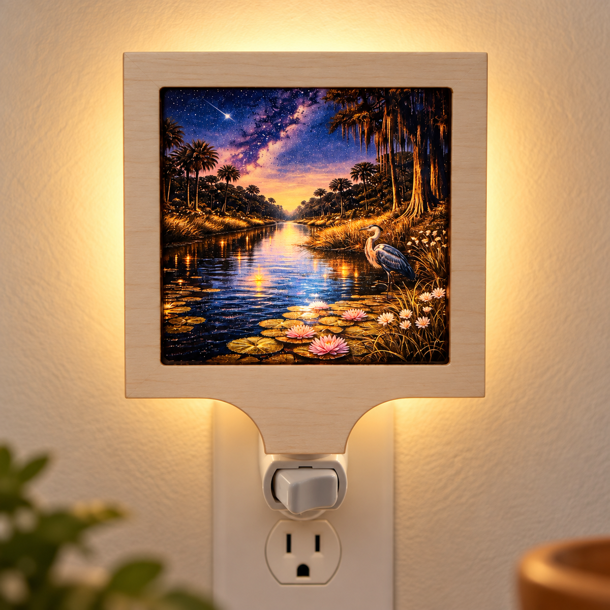 Tropical Florida Heron Peace River LED Night Light (Wholesale)
