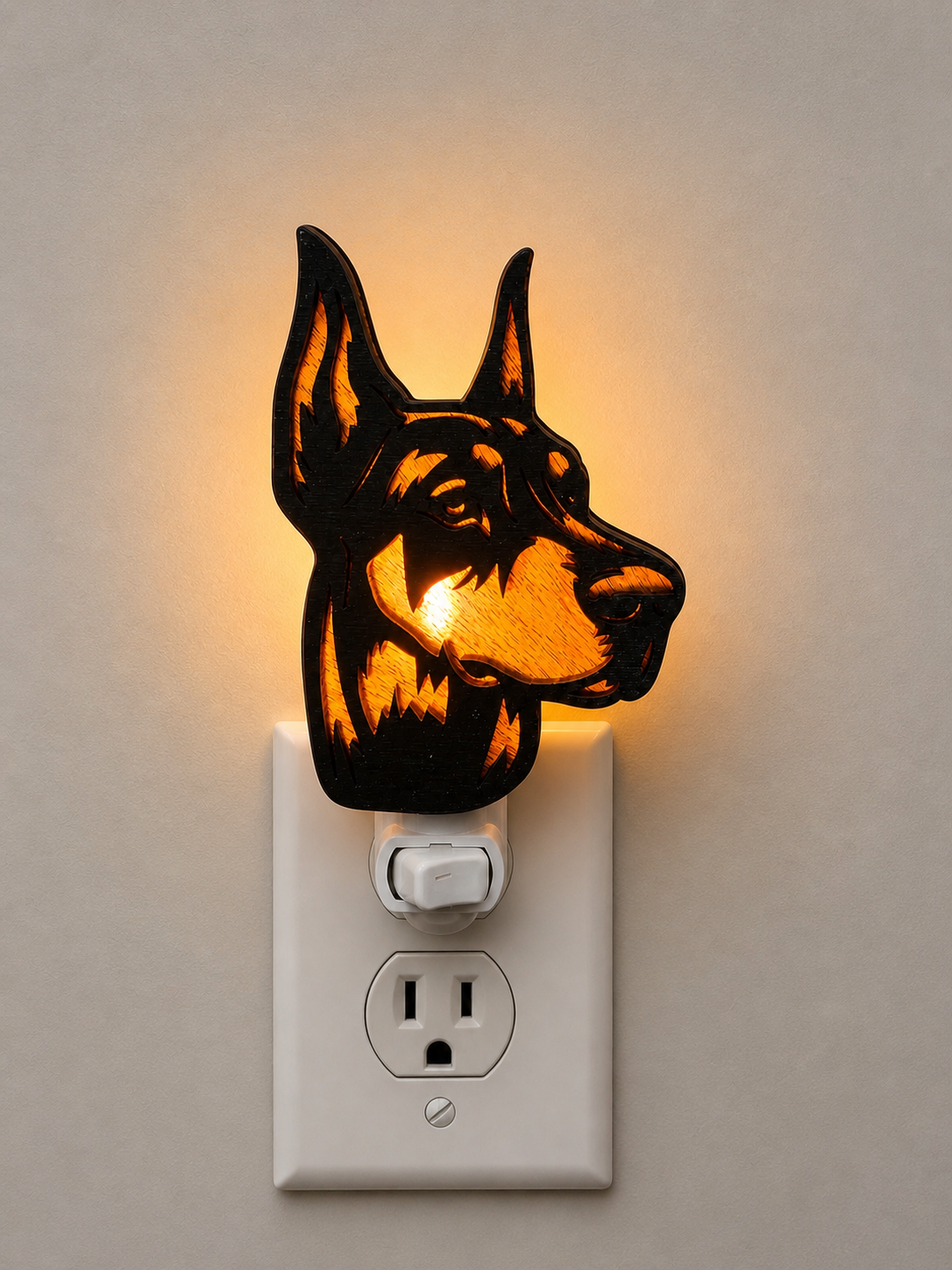 Doberman Wood LED Night Light (Wholesale)