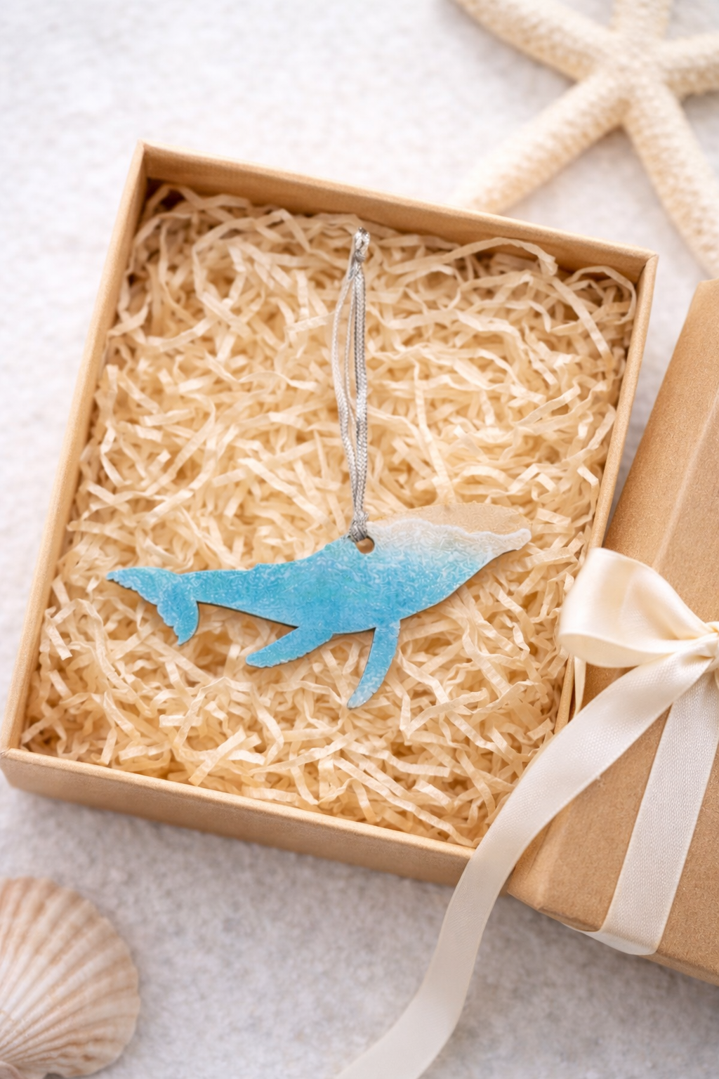 Ocean Themed Whale Christmas Holiday Ornament