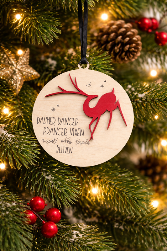 Novelty Humorous Blitzen Holiday Ornament
