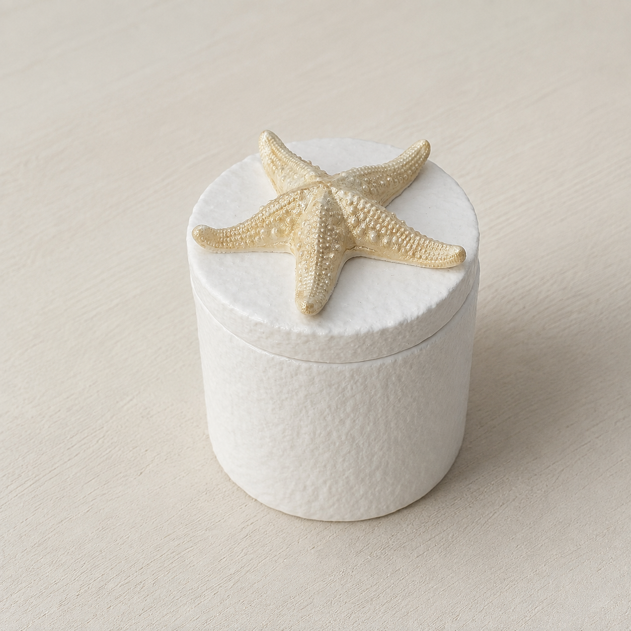 Starfish Textured Candle Vessel Luxe Ceramic Resin (Wholesale)