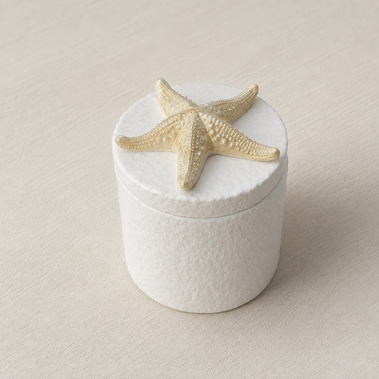 Starfish Textured Candle Vessel Luxe Ceramic Resin (Wholesale)