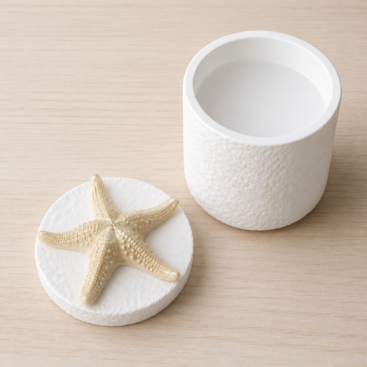 Starfish Textured Candle Vessel Luxe Ceramic Resin (Wholesale)