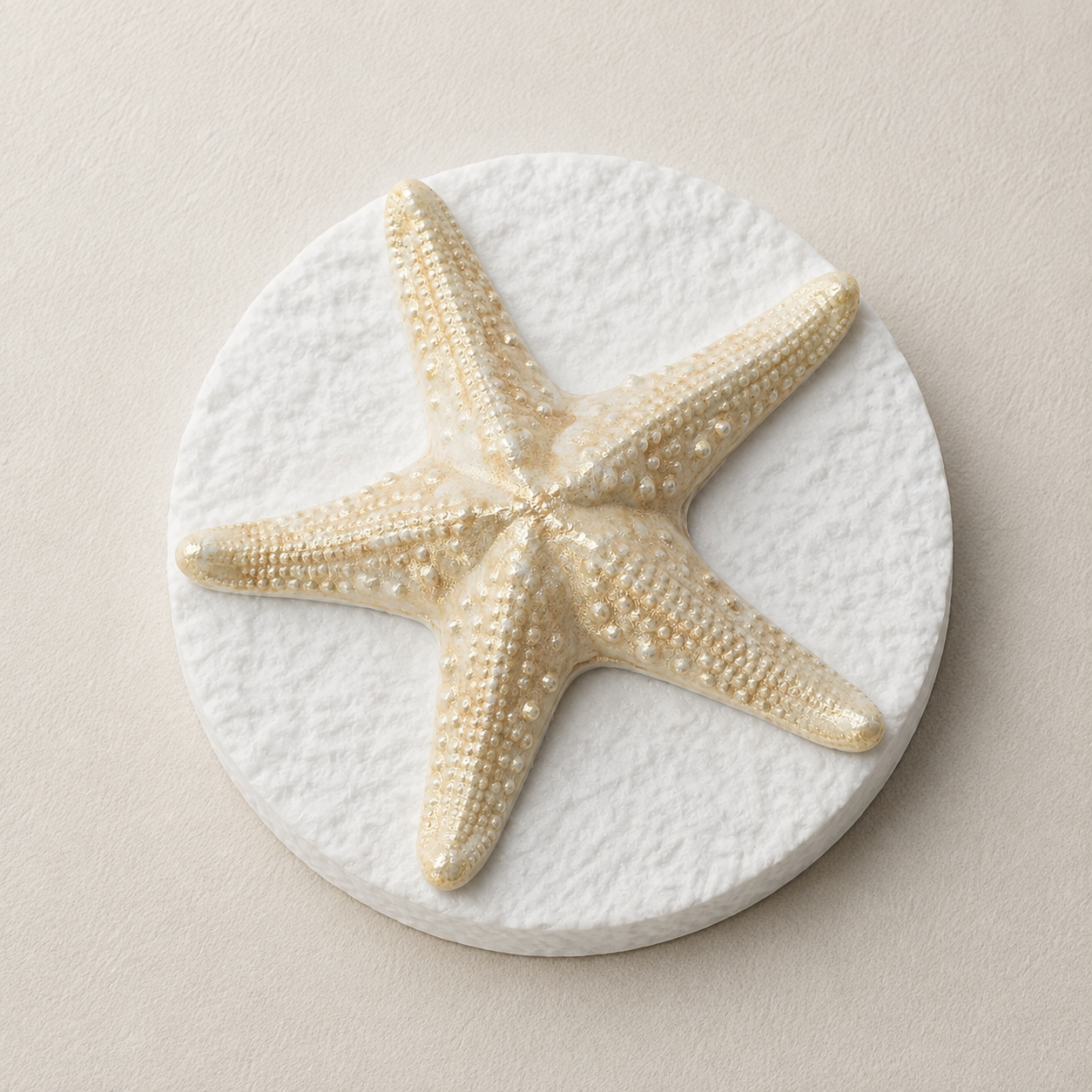 Starfish Textured Candle Vessel Luxe Ceramic Resin (Wholesale)