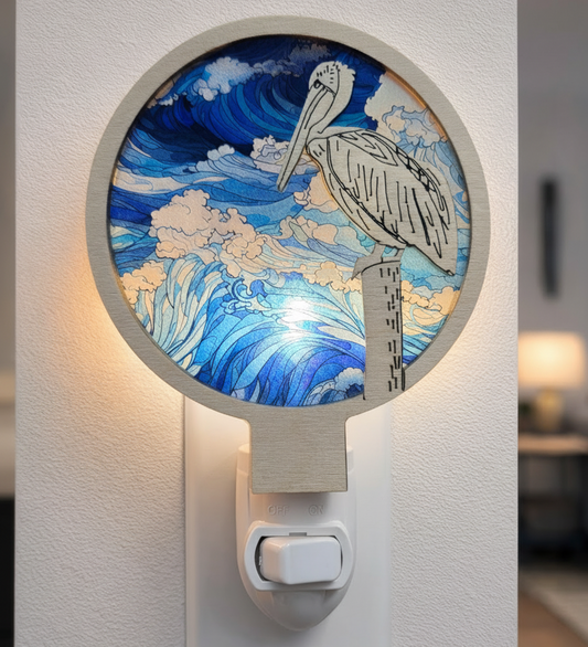 Pelican LED Night Light - Nursery Coastal Themed Decor Nightlight