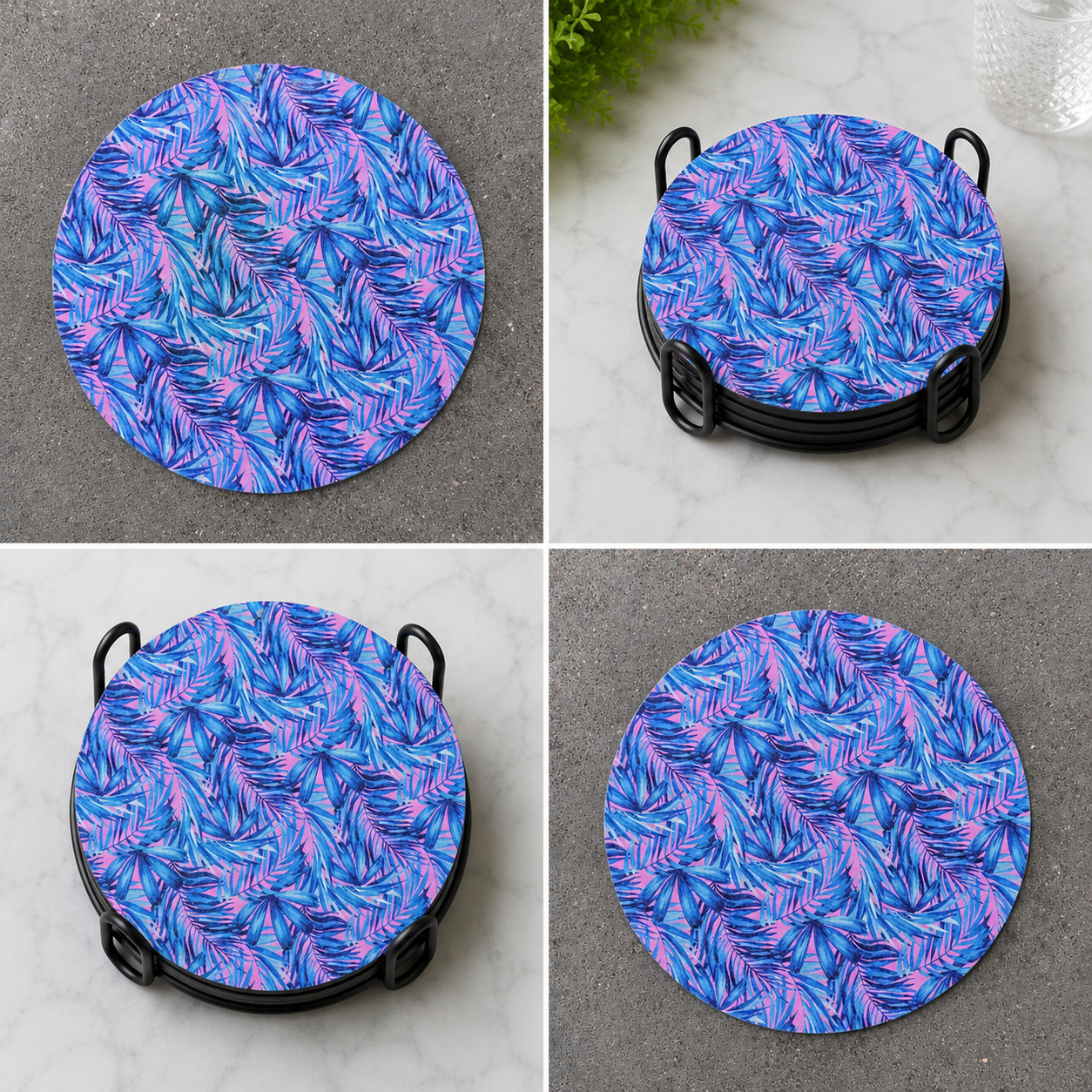 Tropical Leaf Coasters (Set of 4)