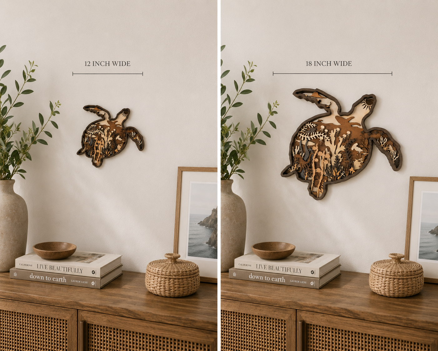 Turtle Multi-Layer Wood Wall Art - 3D Sealife Art (Wholesale)