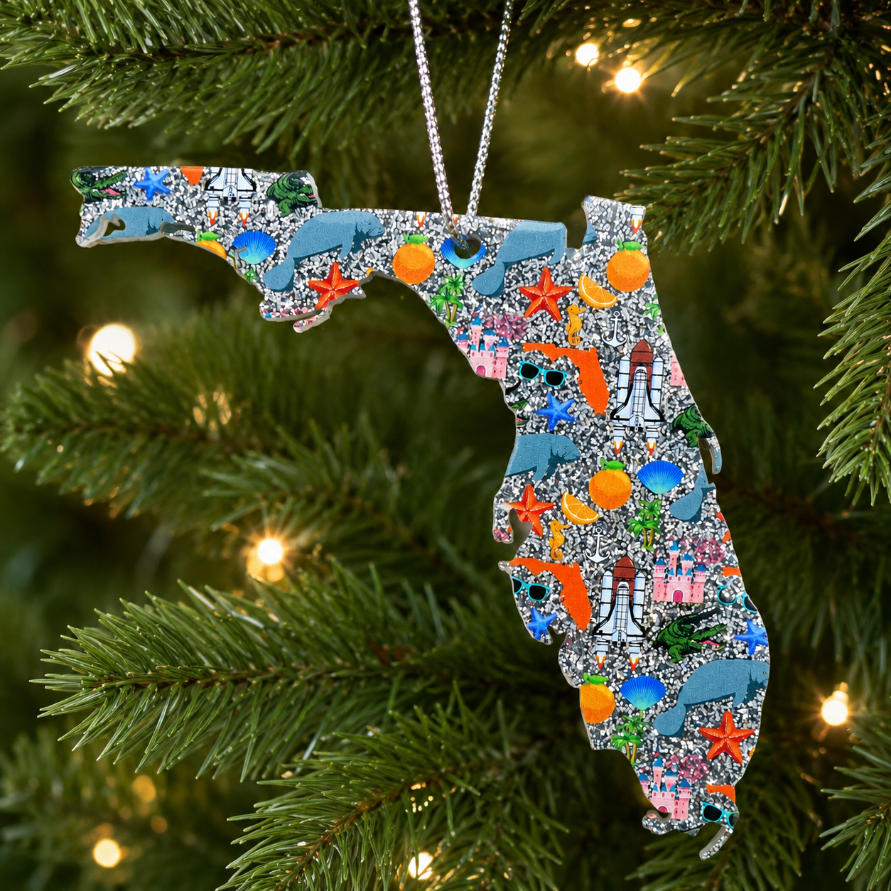 Florida Icons Tropical Holiday Ornament (Wholesale)