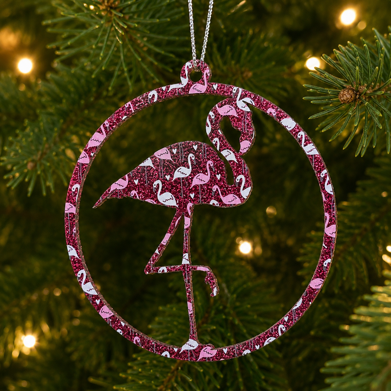 Flamingo Tropical Holiday Ornament (Wholesale)