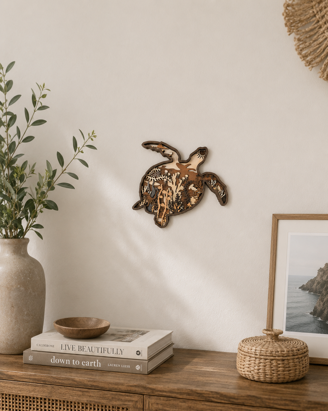 Turtle Multi-Layer Wood Wall Art - 3D Sealife Art (Wholesale)