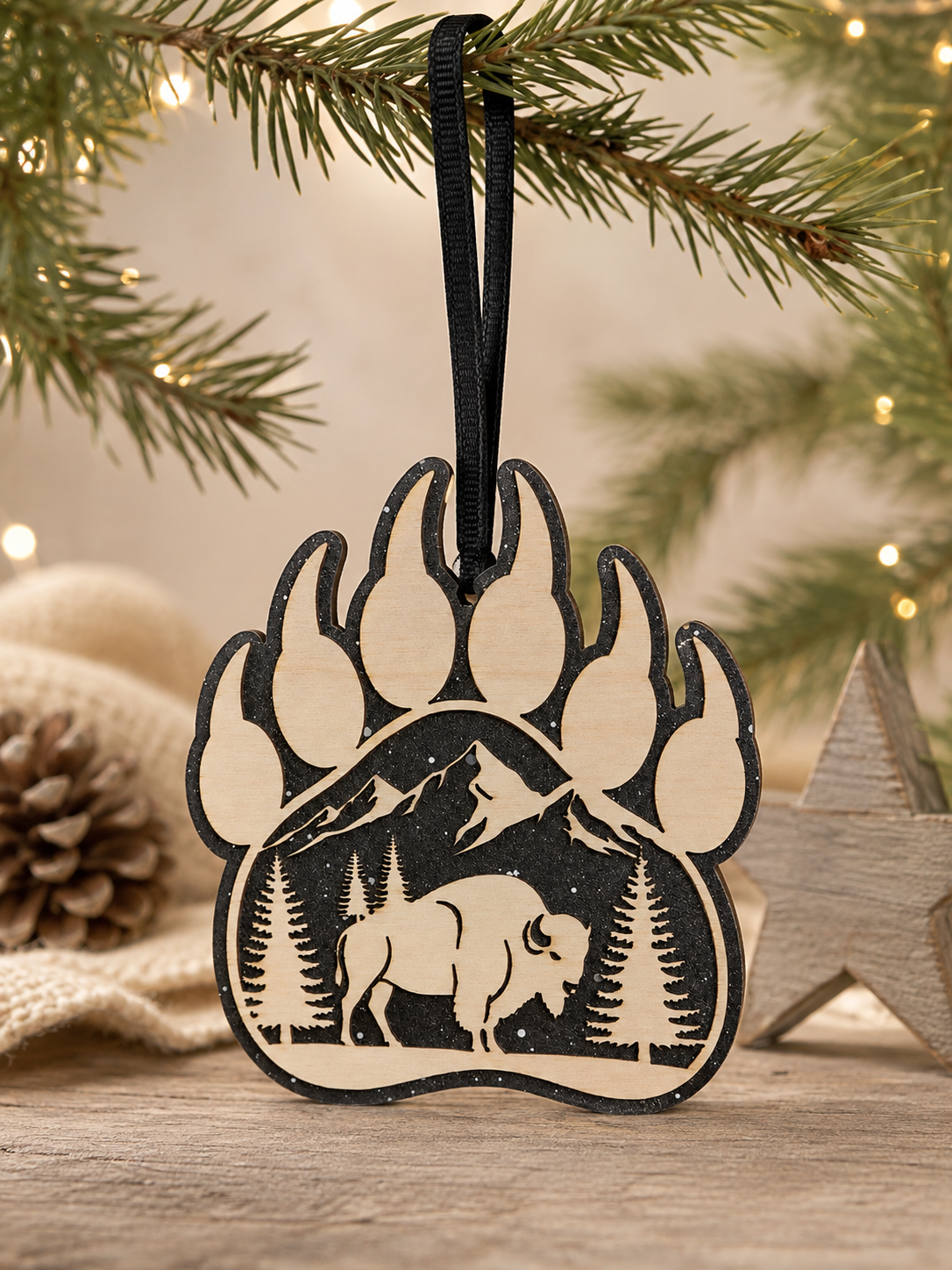 Bear Claw Buffalo Mountain Holiday Ornament