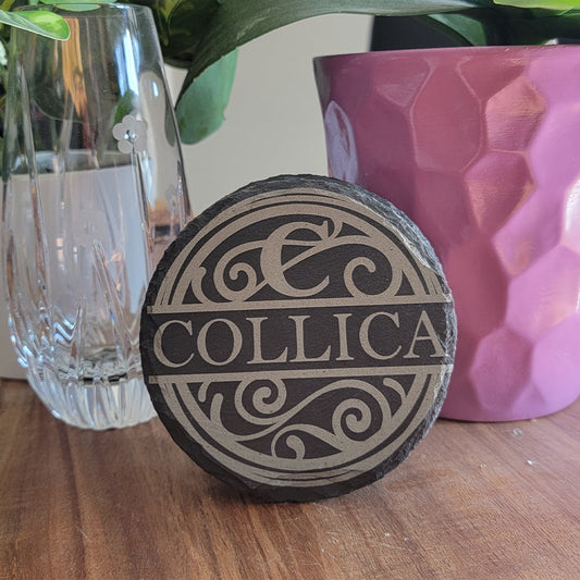 Custom Slate Coasters (Pack of 4) Personalized Last Name