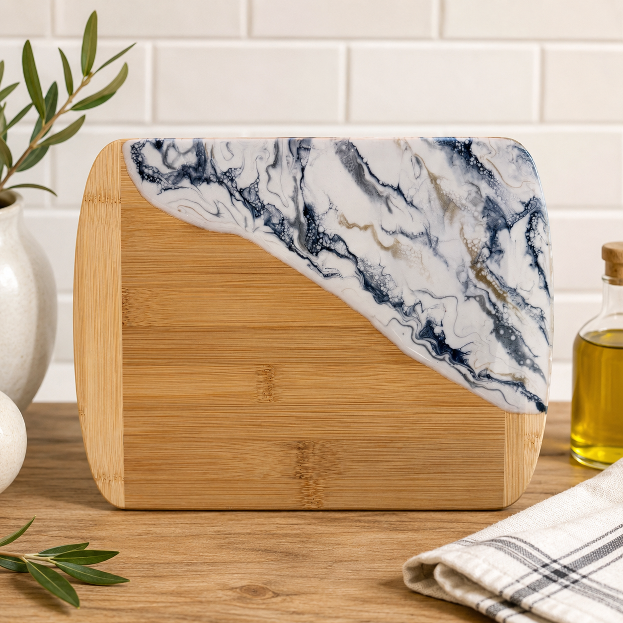Bamboo Miniature Ocean Resin Art Board with Free Name Drop (Wholesale)