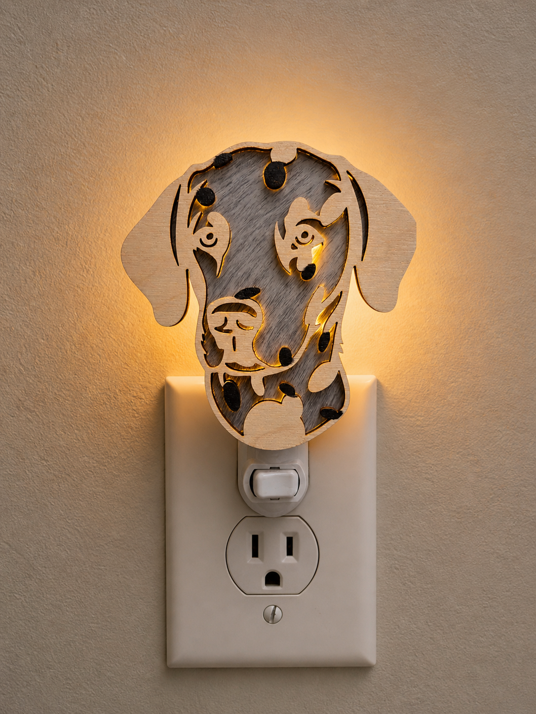 Dalmation Wood LED Night Light (Wholesale)