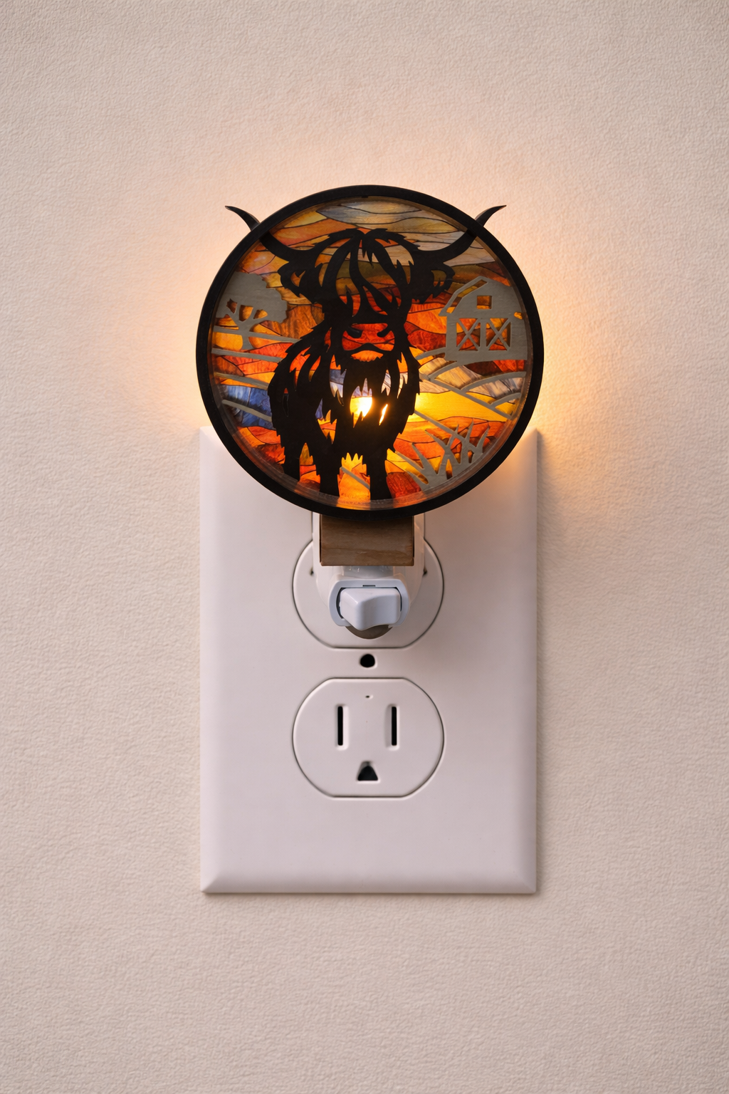 Highland Cow LED Night Light - Rustic Cow Decor Gift Nightlight (Wholesale)