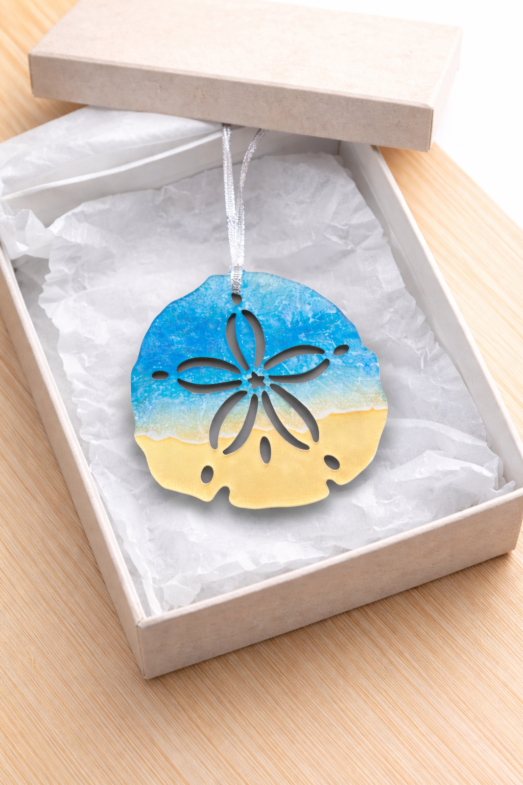 Sand Dollar Ocean Design Acrylic Holiday Ornament