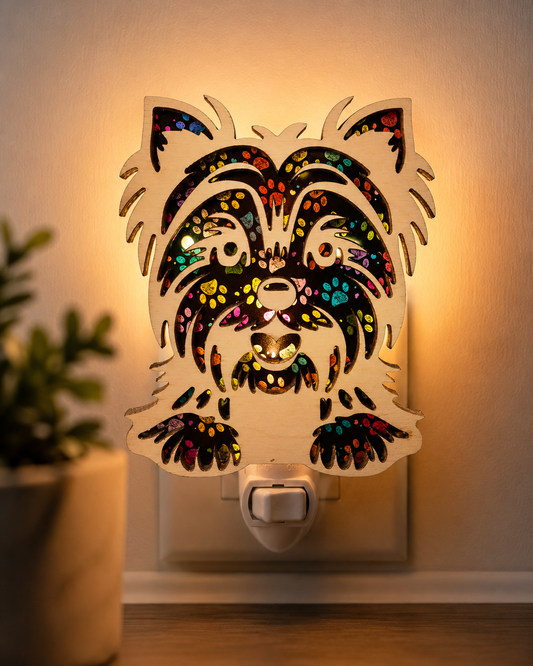 Yorkie Wood LED Night Light