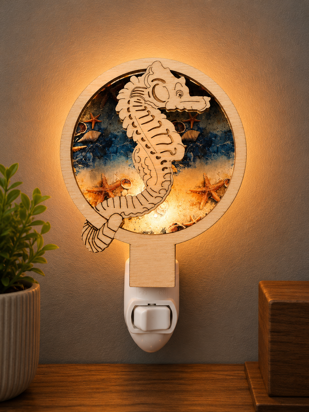 Seahorse Coastal Night LED Night Light