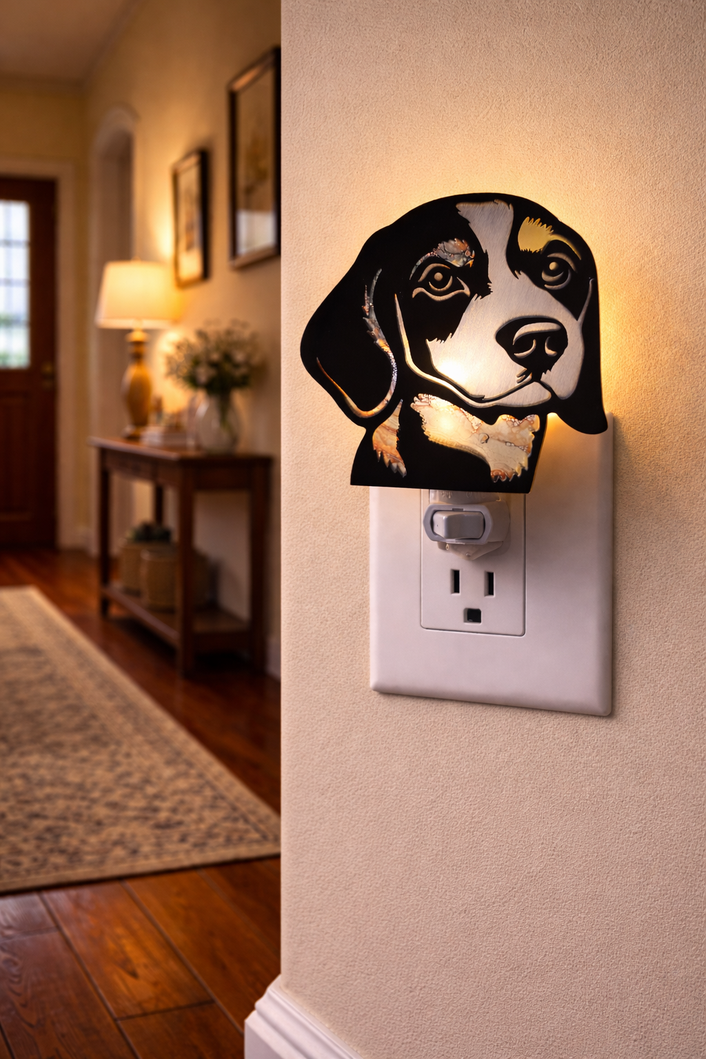 Beagle Wood LED Night Light Dog Lovers Nightlight