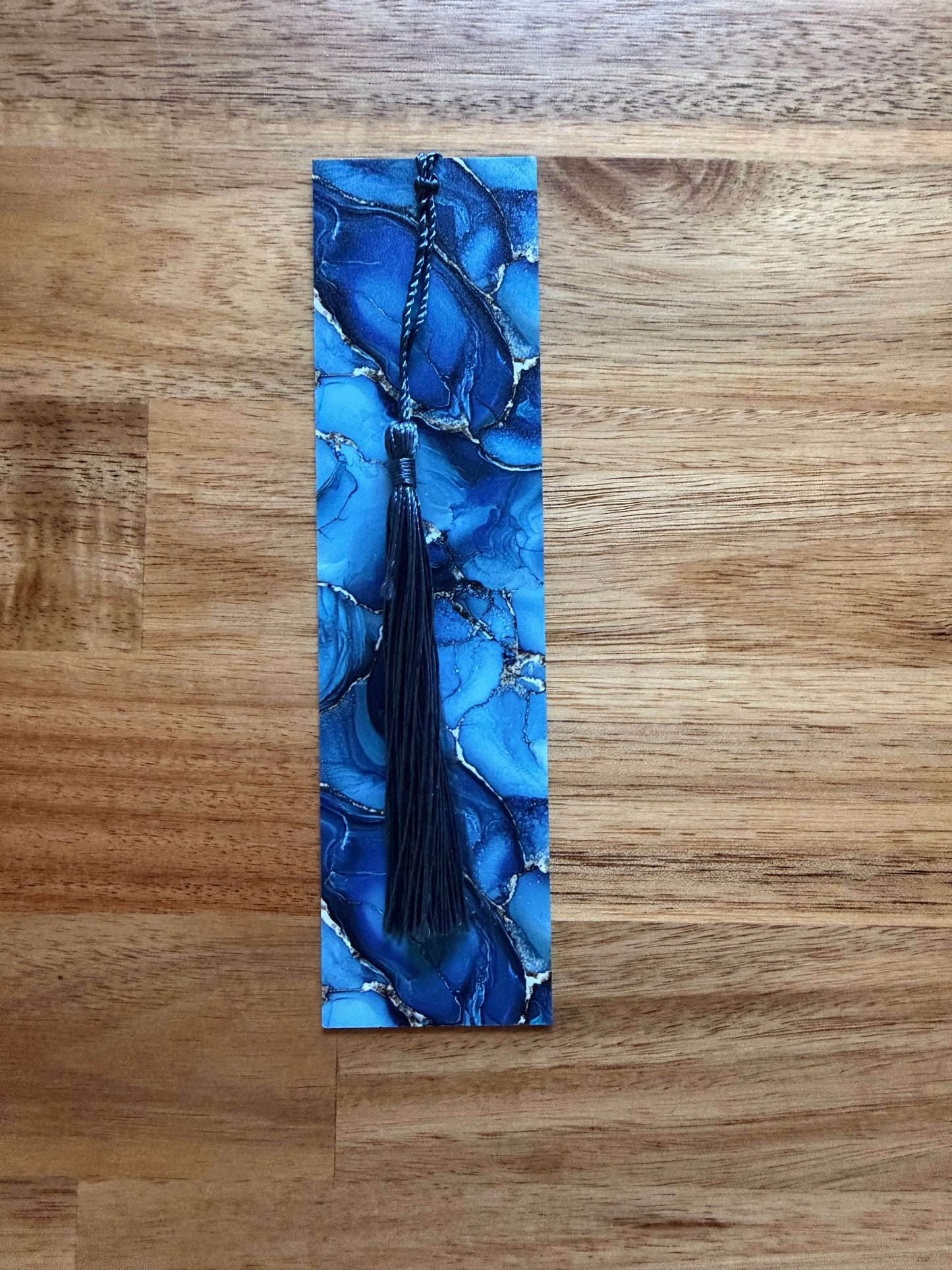 Blue Swirls Geode Bookmark