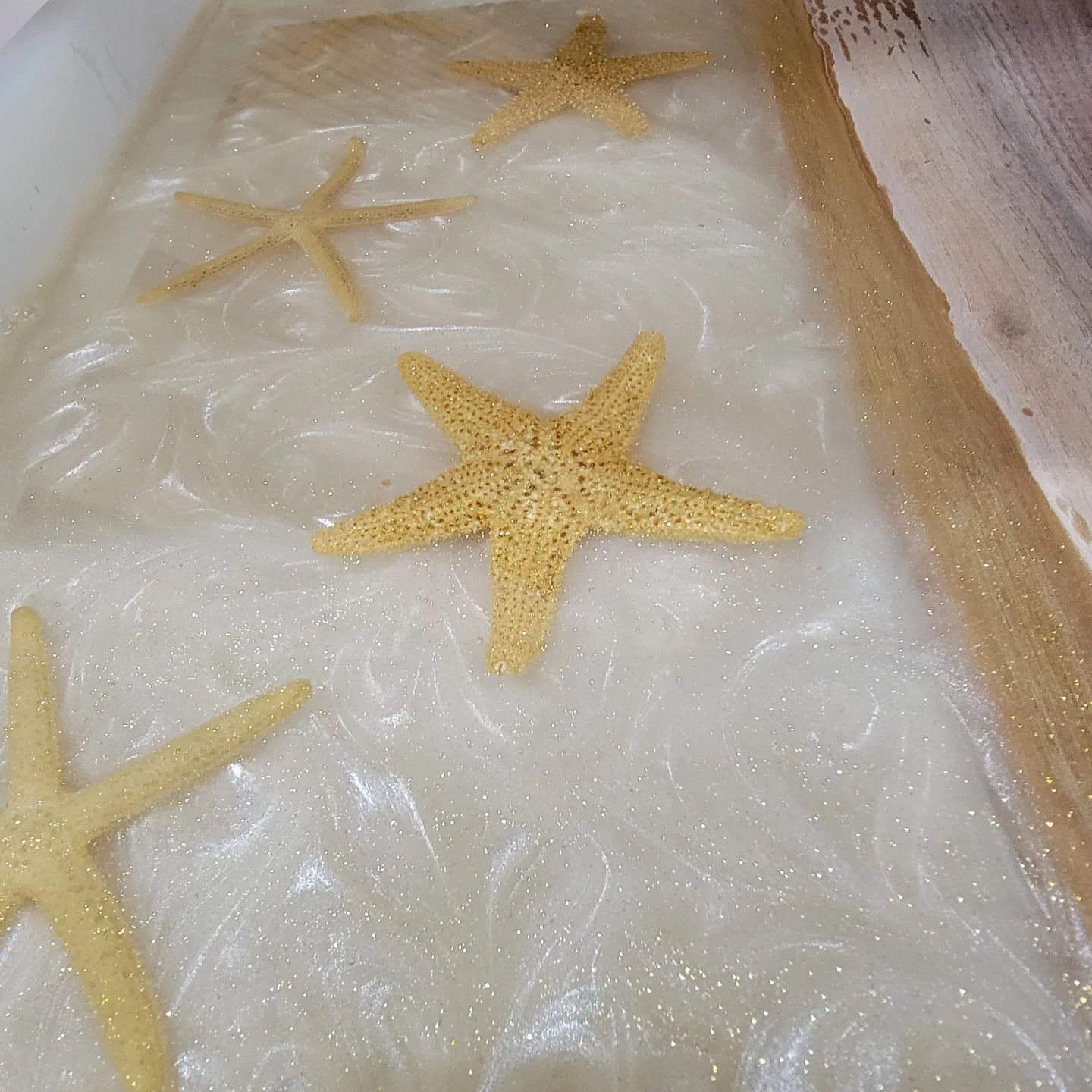 ’Star Struck’ Starfish Charcuterie Serving Tray Walnut Epoxy Board 12’’ X 16’’ Decorative Trays