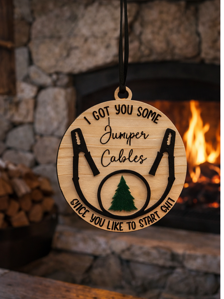 Novelty Christmas Ornament - Jumper Cables - Funny Mechanic Car Ornament (Wholesale)