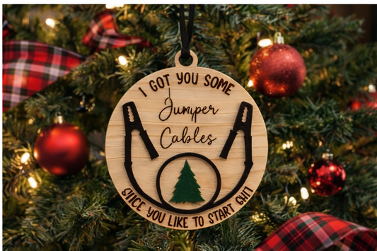 Novelty Christmas Ornament - Jumper Cables - Funny Mechanic Car Ornament (Wholesale)